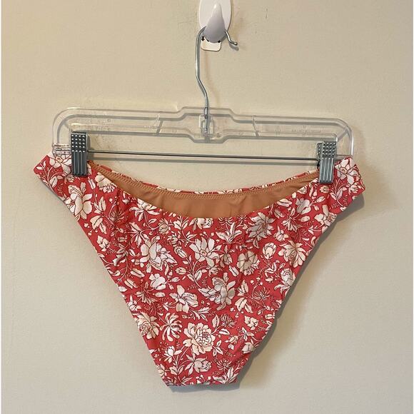J. Crew Floral Swim Bikini Bottom Mauve Pink Tan Cream Size M NEW - Picture 3 of 9